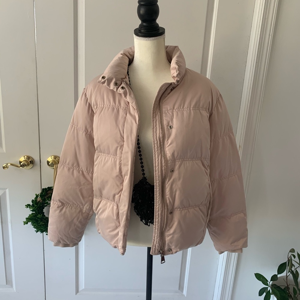 Down jacket Topshop quarts rose color